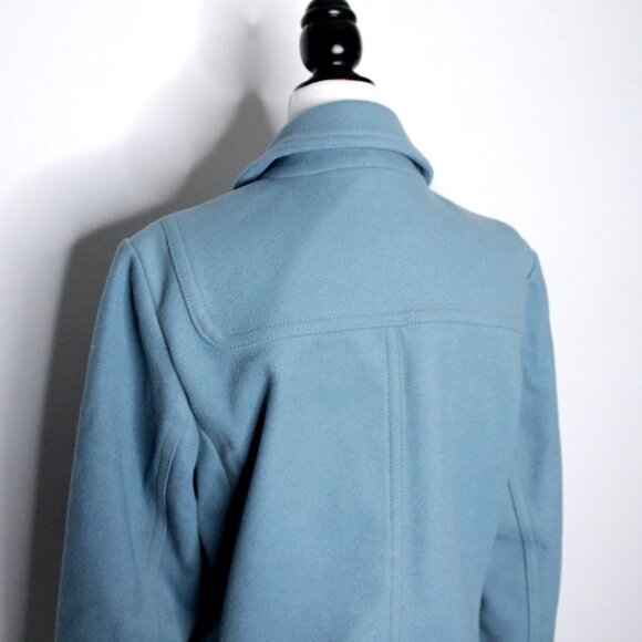 Gap Wool  Blend Toggle Buttons Blue Pea Coat Size M - Picture 8 of 16